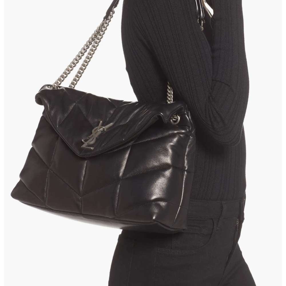 YSL PUFFER MEDIUM IN NAPPA LEATHER black